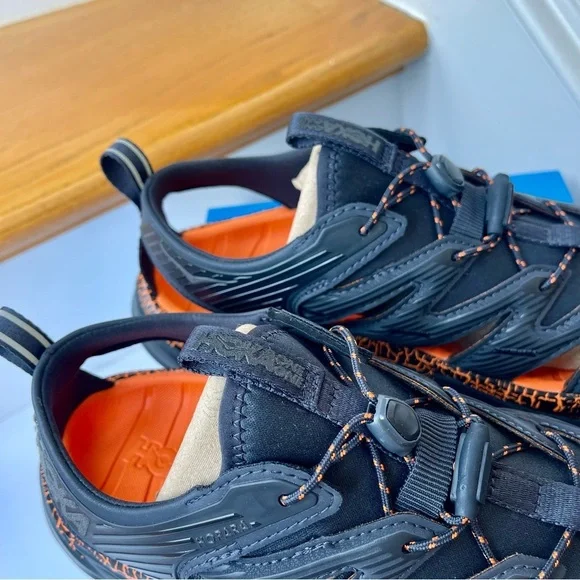 NWT Hoka Hopara Hiking Sandal Wet / Dry exploring shoe - blue graphite / orange